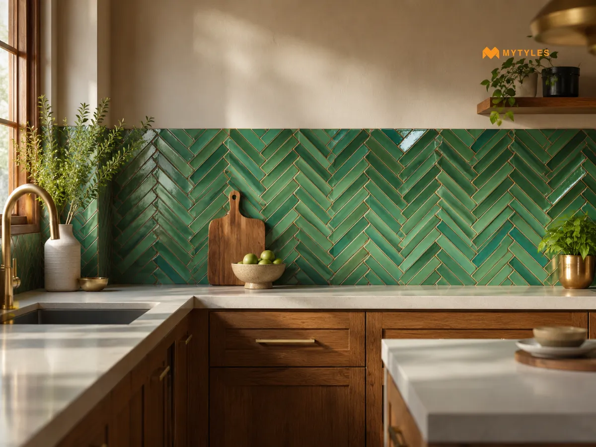 Offset KitKat Tile Arrangement for a Dado Feature